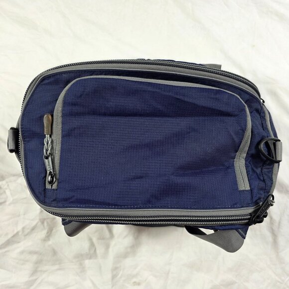 L.L. Bean Blue Insulated Cooler Bag Dual Compartment Shoulder Strap Travel Tote - Picture 2 of 10